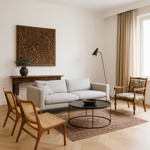 perpaduan interior tradisional dan modern