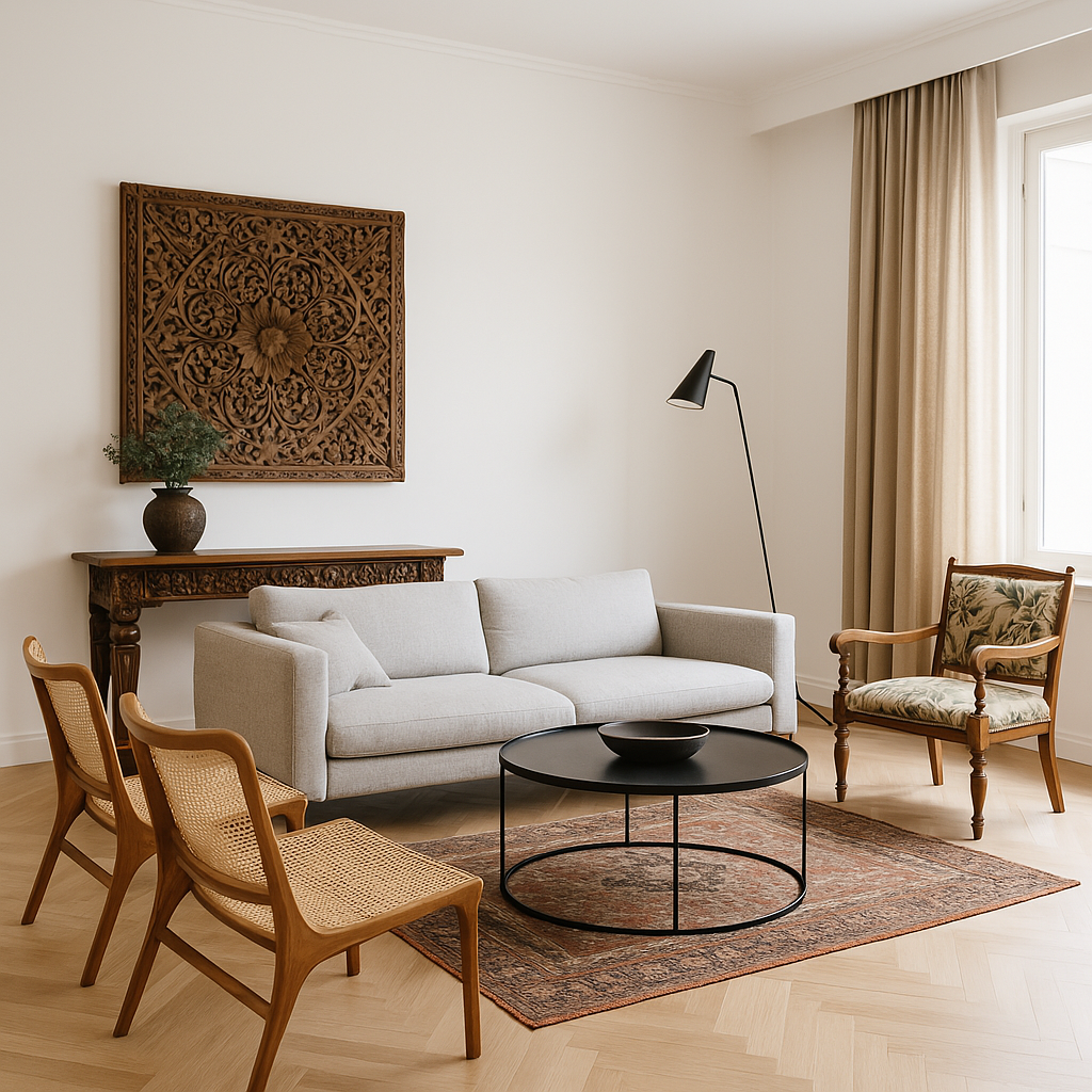 perpaduan interior tradisional dan modern